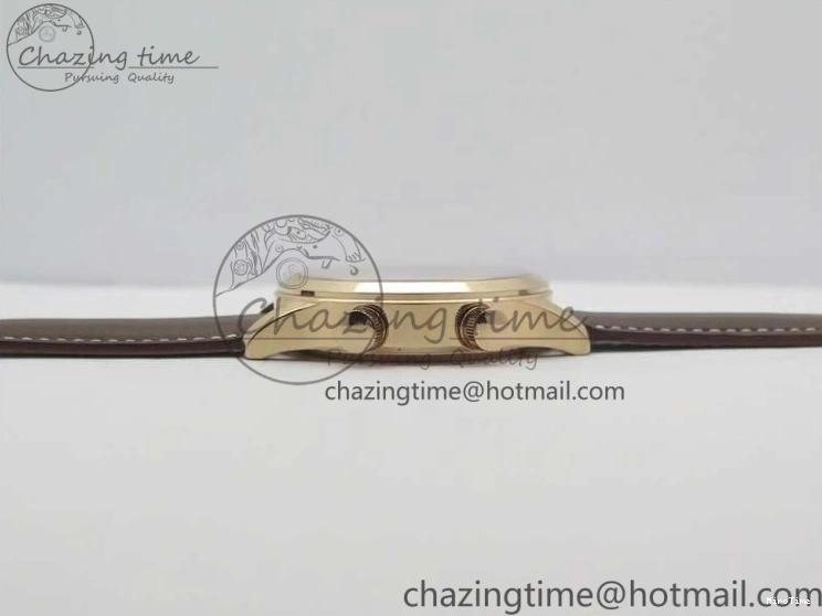 MIROTIME 0423 Calatrava 5524R Pilot Travel Time RG GRF Brown Dial on Brown Leather Strap MIYOTA TopPick 7155